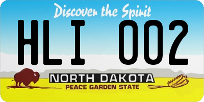 ND license plate HLI002