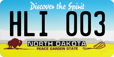 ND license plate HLI003