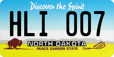 ND license plate HLI007