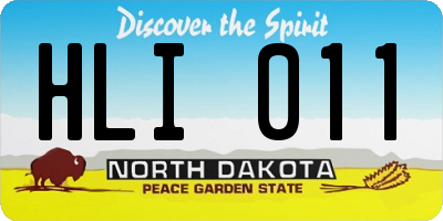 ND license plate HLI011
