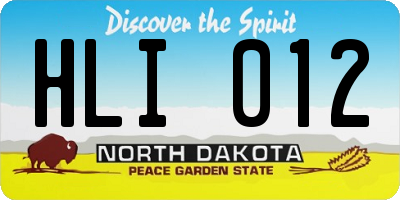 ND license plate HLI012