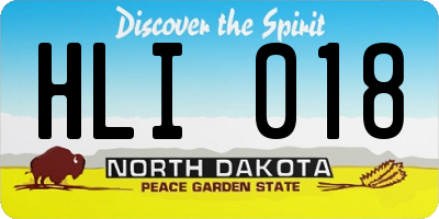 ND license plate HLI018