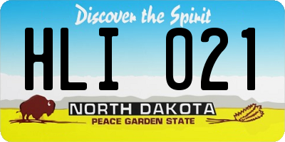 ND license plate HLI021