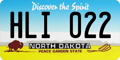 ND license plate HLI022