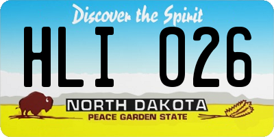 ND license plate HLI026