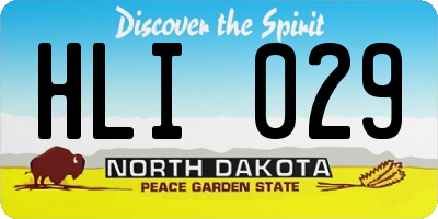 ND license plate HLI029