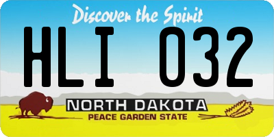 ND license plate HLI032