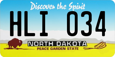 ND license plate HLI034