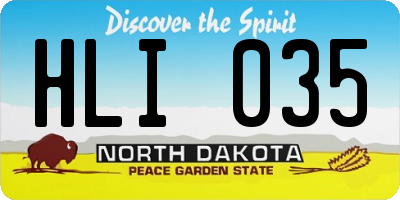 ND license plate HLI035