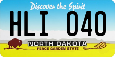 ND license plate HLI040