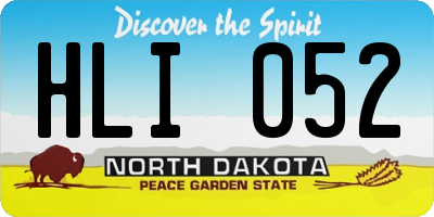ND license plate HLI052