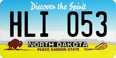 ND license plate HLI053
