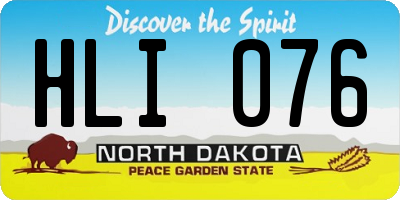 ND license plate HLI076