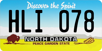 ND license plate HLI078