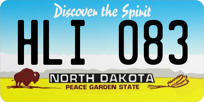 ND license plate HLI083