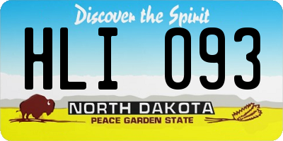 ND license plate HLI093