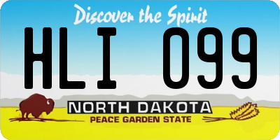 ND license plate HLI099