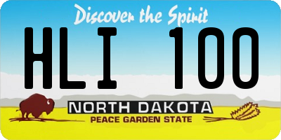 ND license plate HLI100