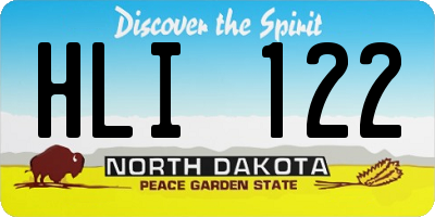 ND license plate HLI122