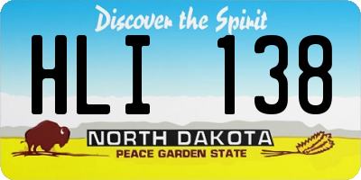 ND license plate HLI138
