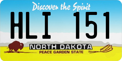 ND license plate HLI151