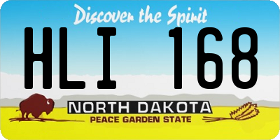 ND license plate HLI168