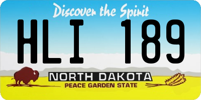 ND license plate HLI189