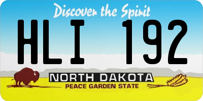 ND license plate HLI192