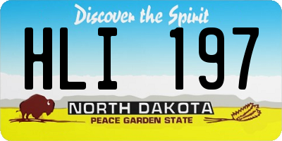 ND license plate HLI197
