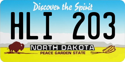ND license plate HLI203