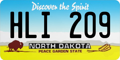 ND license plate HLI209