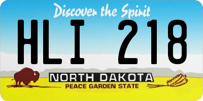 ND license plate HLI218