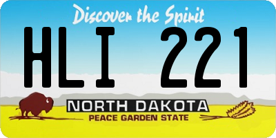 ND license plate HLI221