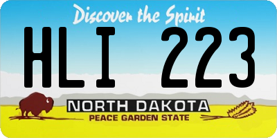 ND license plate HLI223