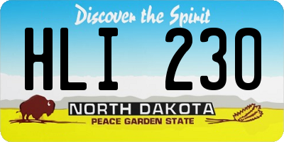 ND license plate HLI230