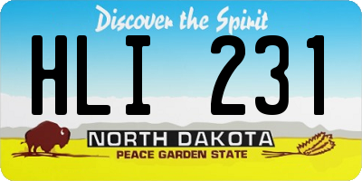 ND license plate HLI231