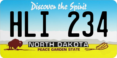 ND license plate HLI234