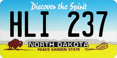 ND license plate HLI237