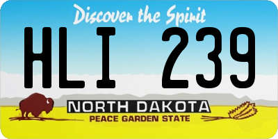 ND license plate HLI239