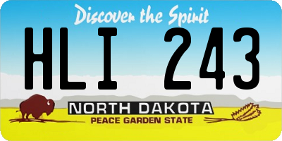 ND license plate HLI243