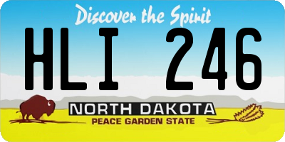 ND license plate HLI246