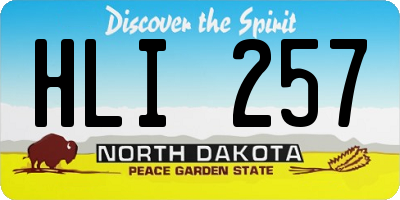 ND license plate HLI257