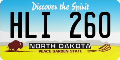 ND license plate HLI260