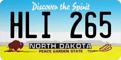 ND license plate HLI265