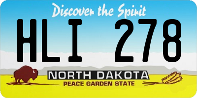 ND license plate HLI278
