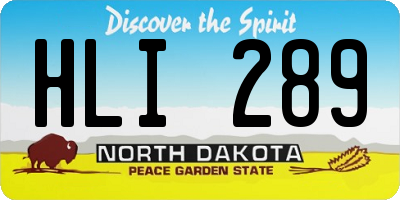ND license plate HLI289