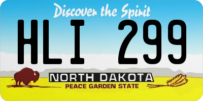 ND license plate HLI299
