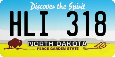 ND license plate HLI318