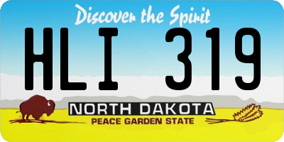 ND license plate HLI319
