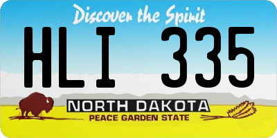 ND license plate HLI335